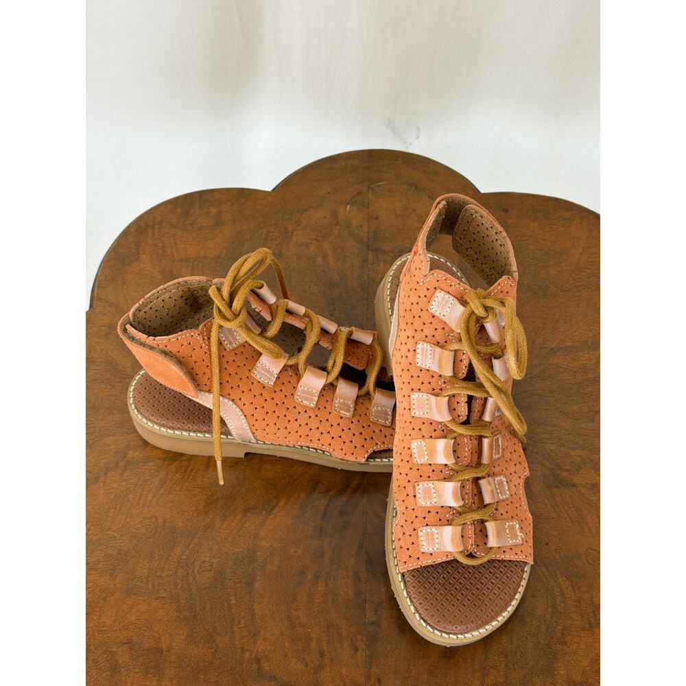 NWT Casta Impala Terracotta Gladiator Tie Sandal Size 40 #0584